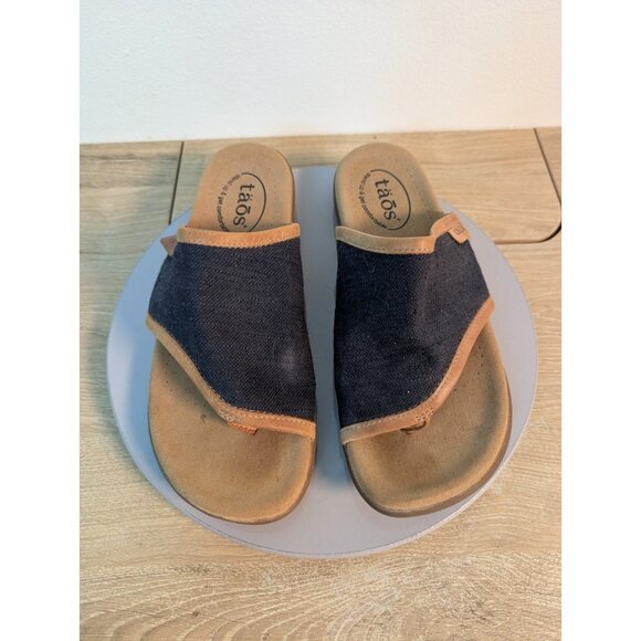 Taos Women's Natural Canvas Thong Boundary Sandals Sz 7 Comfort Slide Casual - Picture 3 of 8